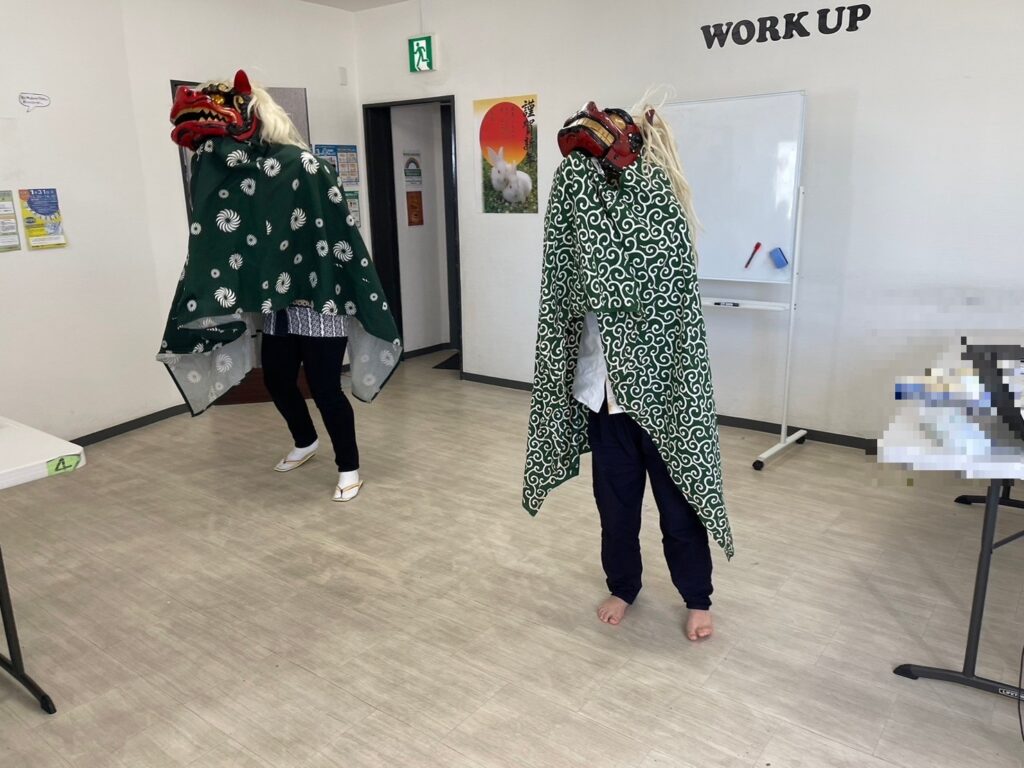 令和5年1月5日　わーくあっぷ全事業所イベント　獅子舞